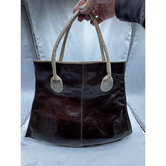 Custom Handmade Soft Brown Leather Tote Shoulder Bag Purse Art Teacher Artistic - Picture 3 of 8